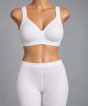46C-DD Leading Lady style 110 white Bra front Hooks 92% Cotton 8% Spandex